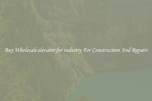 Buy Wholesale elevator for industry For Construction And Repairs