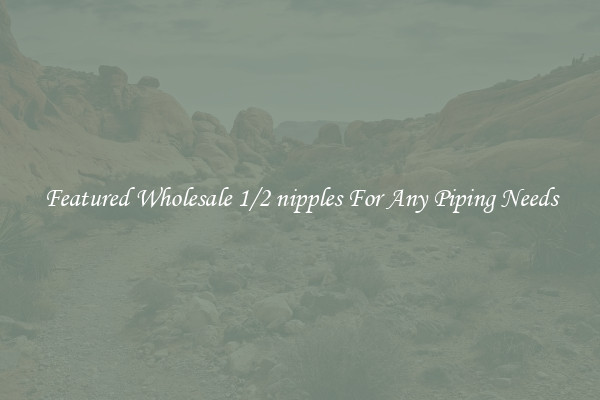 Featured Wholesale 1/2 nipples For Any Piping Needs
