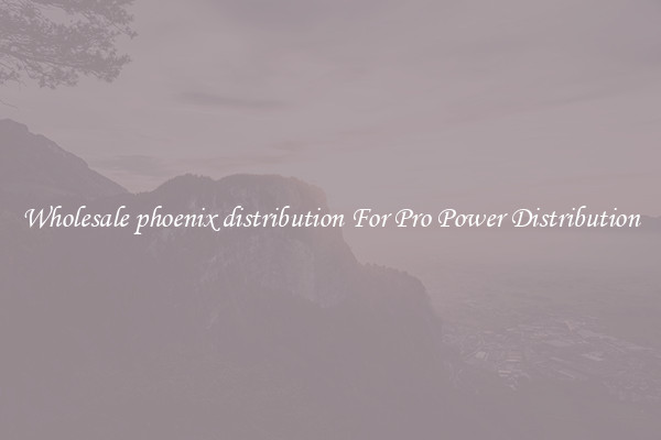 Wholesale phoenix distribution For Pro Power Distribution