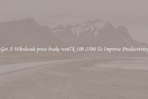 Get A Wholesale press brake we67k 100 2500 To Improve Productivity