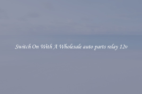 Switch On With A Wholesale auto parts relay 12v
