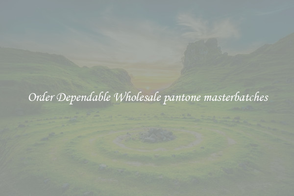 Order Dependable Wholesale pantone masterbatches