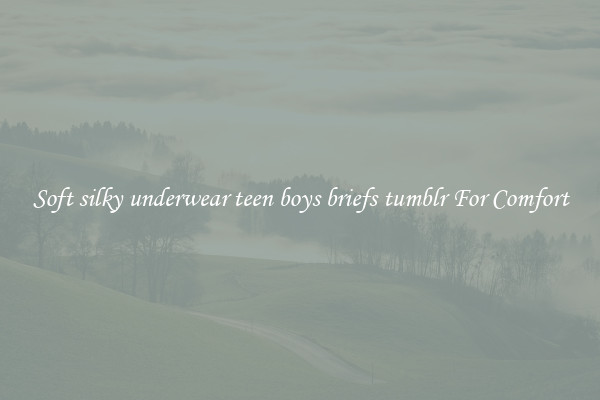 Soft silky underwear teen boys briefs tumblr For Comfort
